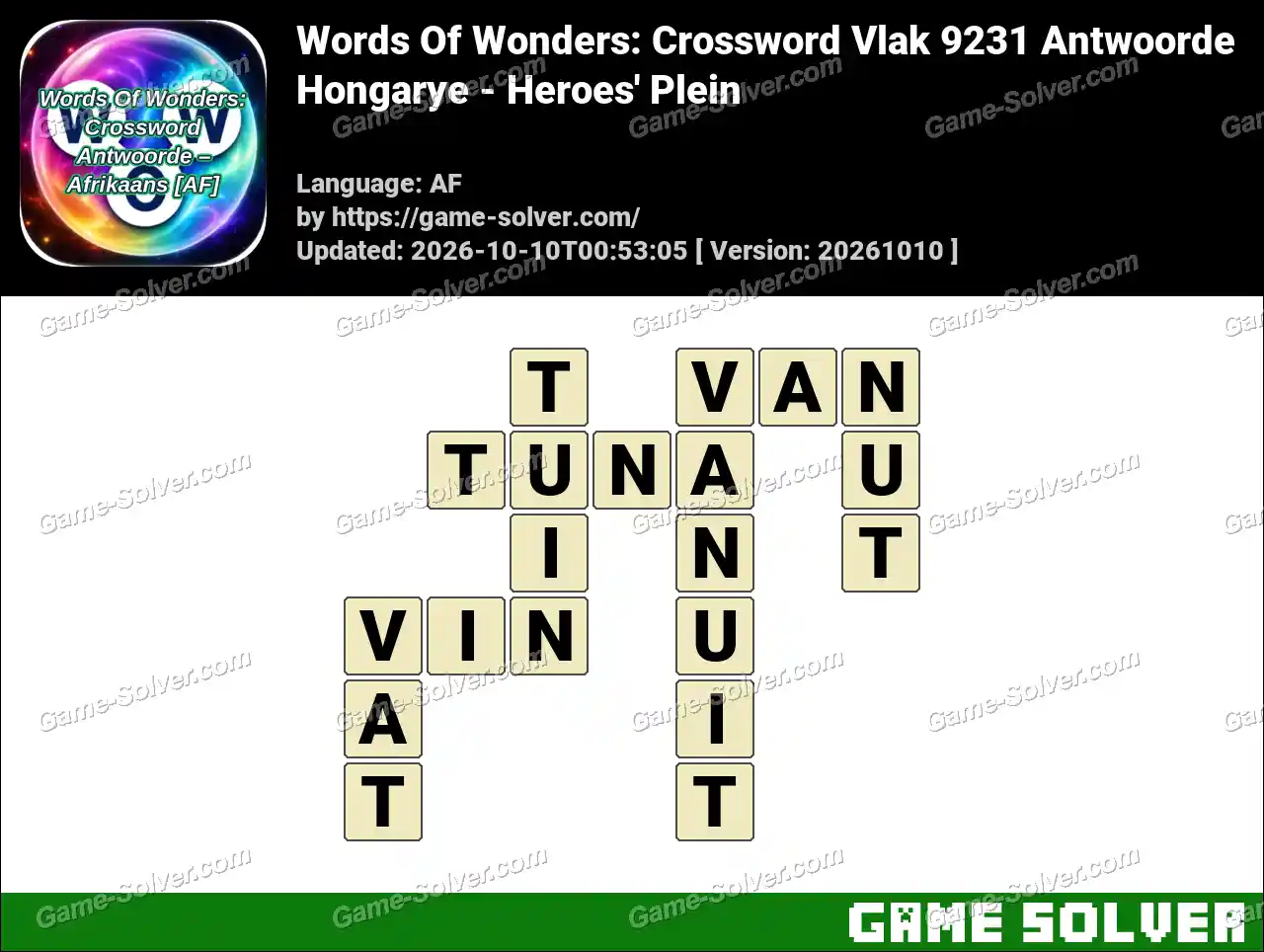 Words Of Wonders: Crossword Vlak 9231 Antwoorde – Hongarye – Heroes’ Plein